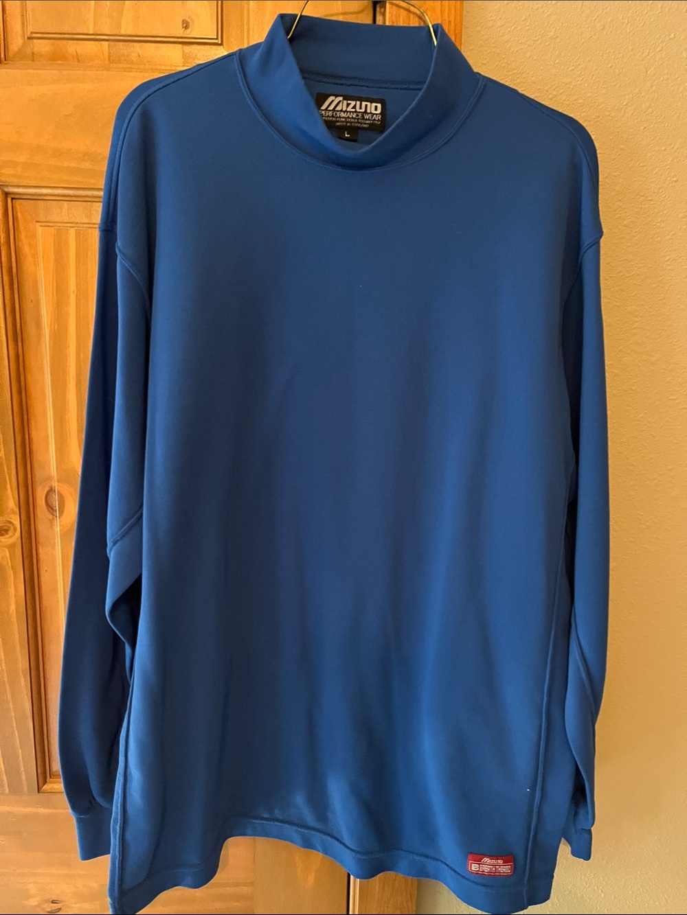 Mizuno Men's Royal Blue Long Sleeve Mock Neck Athletic Top